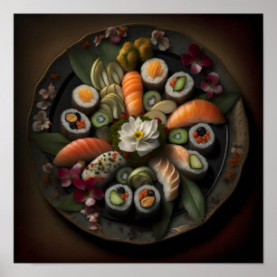 Affiche Plattre de Sushi Still Life