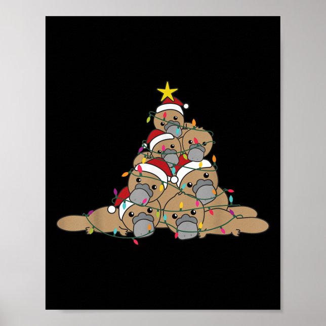 Affiche Platypus Christmas Tree Funny Christmas Animals  (Devant)