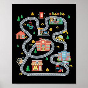 Affiche Play Cars On Dad&# ; s Ck Mat Road Voiture Course