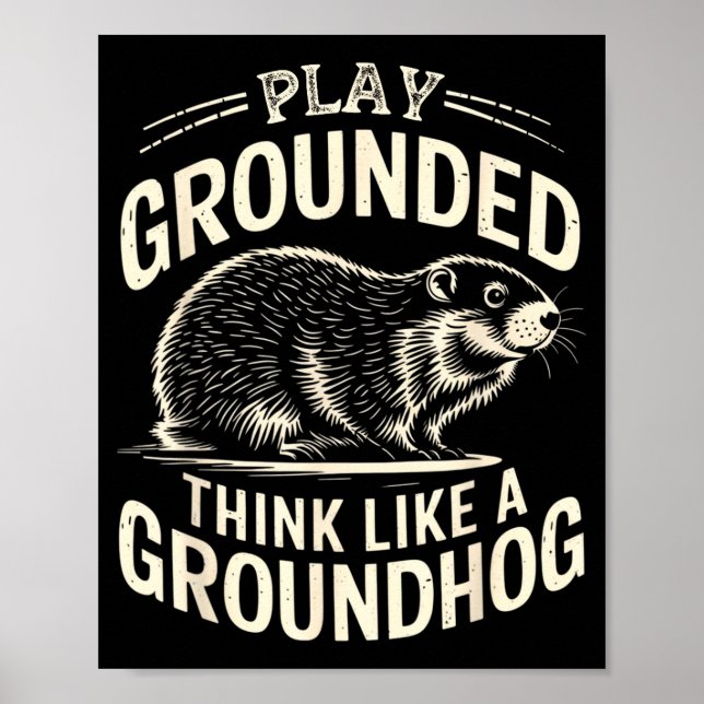 Affiche Play Grounded Think Like A Groundhog  (Devant)