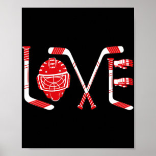 Affiche Player Goalie Ice Hockey Heart Apparel Fun Valenti