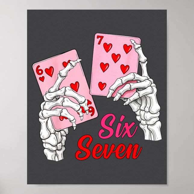 Affiche Playing Cards 67 Valentine Skeleton Hand Six Seven (Devant)