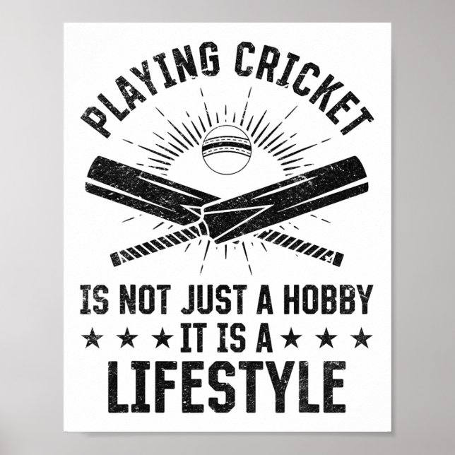 Affiche Playing Cricket Is Not Just A Hob  (Devant)
