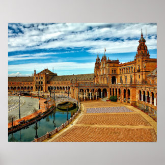 Affiche Plaza de Espana, Séville. Espagne