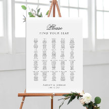 Please Find Your Seat up to 20 tables seating plan