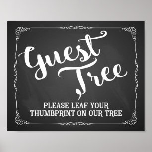 Affiche please leaf your thumbprint on our tree guest book