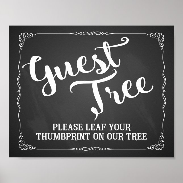 Affiche please leaf your thumbprint on our tree guest book (Devant)