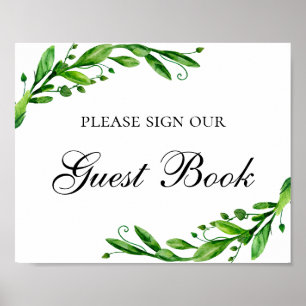 Affiche Please sign our guest book print. Summer wedding