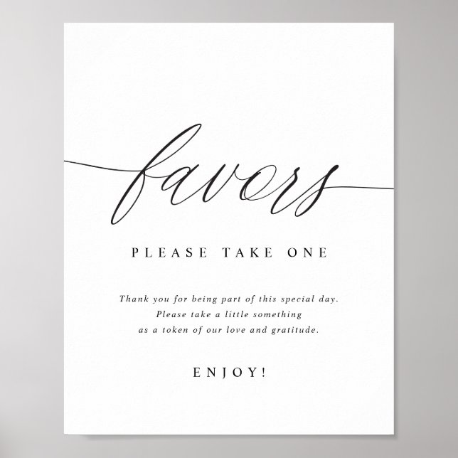 Affiche Please Take One Elegant Modern Wedding Sign (Devant)