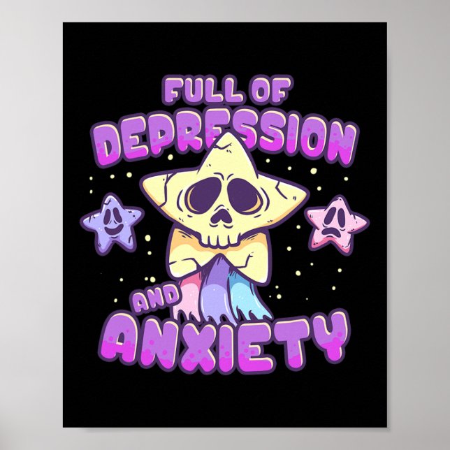 Affiche Plein De Dépression Et D'Anxiété La Santé Mentale  (Devant)
