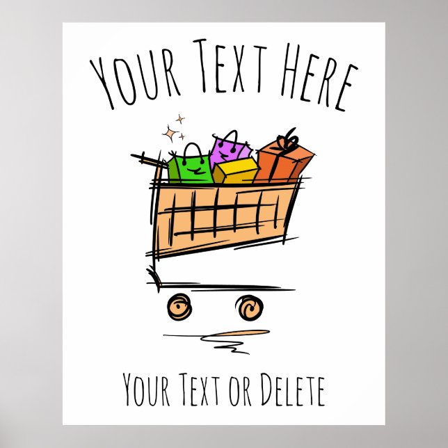 Affiche Plein panier / chariot / Vente hivernale. Promotio (Devant)