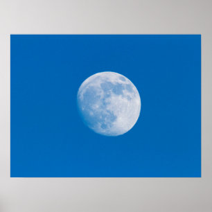 Affiche Pleine Lune Au-Dessus De La Ville De Montréal