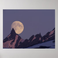 Pleine lune augmente | Chugach Mountains Alaska