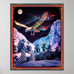 Affiche Pleine lune de l'aigle des neiges