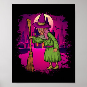 Affiche Pleine lune Éffrayant Costume d'Halloween Scary Br