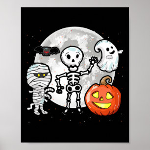 Affiche Pleine lune maman fantôme Ans Sceleton effrayant