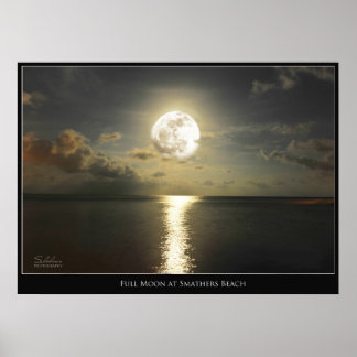 AFFICHE PLEINE LUNE SUR LA PLAGE DE SMATHERS