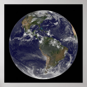 Affiche Pleine Terre montrant l'Amérique du Nord et l'Amer