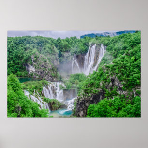 Affiche Plitvice lakes waterfall