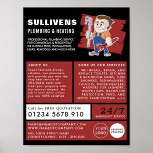 Affiche Plomberie Classique, Plomberie, Plomberie Publicit