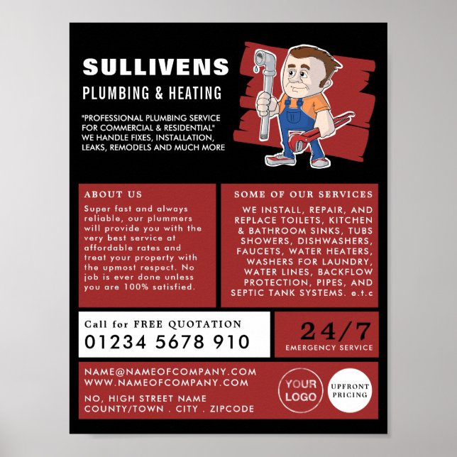 Affiche Plomberie Classique, Plomberie, Plomberie Publicit (Devant)