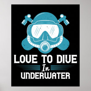 Affiche Plongée - Amour À Plonger Sous L'Eau