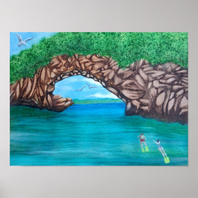 Affiche Plongée en apnée au paradis  (Devant)