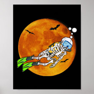 Affiche Plongée en scaphandre Halloween Plongeur en scapha