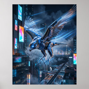 Affiche Plongée Faucon Cobalt
