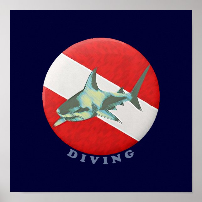 Affiche plongée / plongée / requin (Devant)