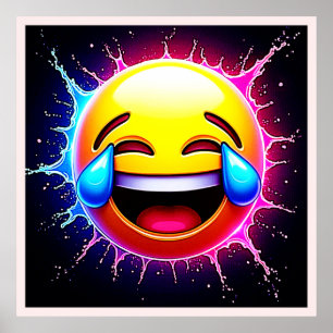 Affiche Plongeon de Joie : Art Emoji Rieur