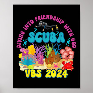 Affiche Plonger Dans L'Amitié Avec Dieu Plage Plage Scuba
