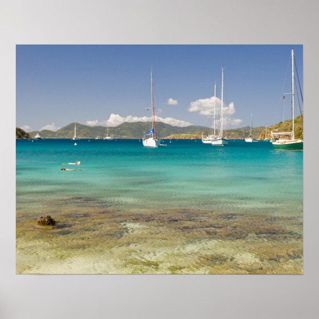 Affiche Plongeurs en apnée dans la crique idyllique de Pir (Devant)