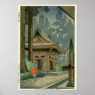 Affiche Pluie au temple d'Enryakuji Asano Takeji Shin Hang