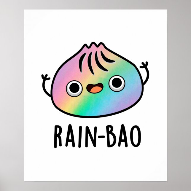 Affiche Pluie-bao Funny Arc-en-ciel Dimsum Bao Pun (Devant)