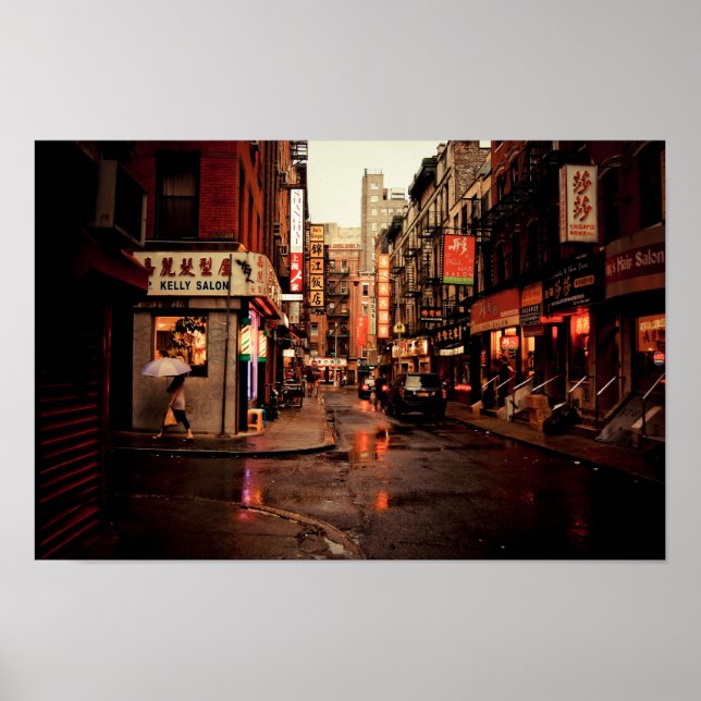 Affiche Pluie - Chinatown - New York City (Devant)