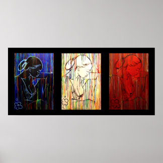 Affiche Pluie créole - drapeau tricolore