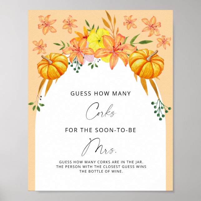 Affiche Pluie de Cadeaux pour la Mariée : Devinez Combien  (Devant)