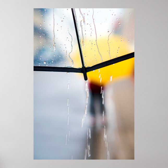 Affiche Pluie de la journée parapluie de marche (Devant)
