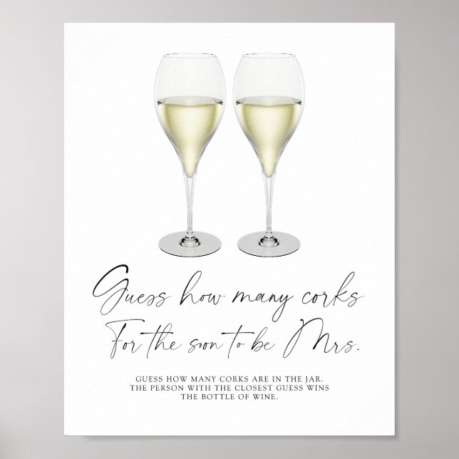 Affiche Pluie de Mariée Devinez Combien de Bouchons (Devant)