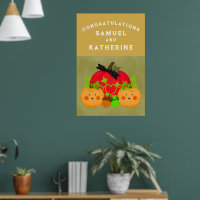 Pluie de mariée Halloween d'automne Félicitations