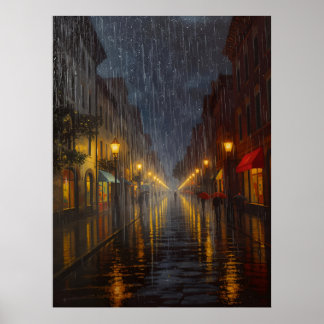 Affiche Pluie de minuit dans la ville