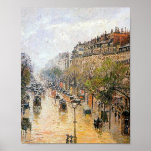 Affiche Pluie de printemps à Montmartre par Camille Pissar