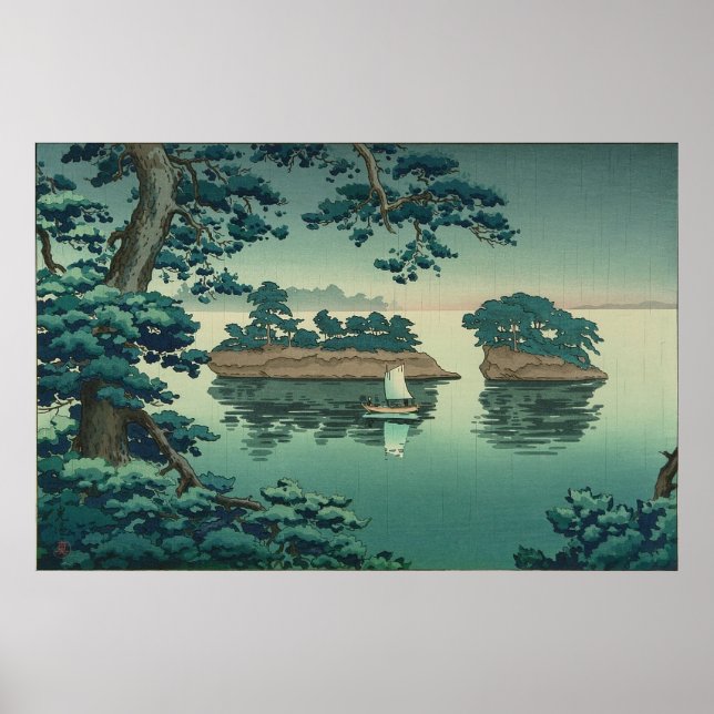 Affiche Pluie de printemps, Matsushima (Devant)