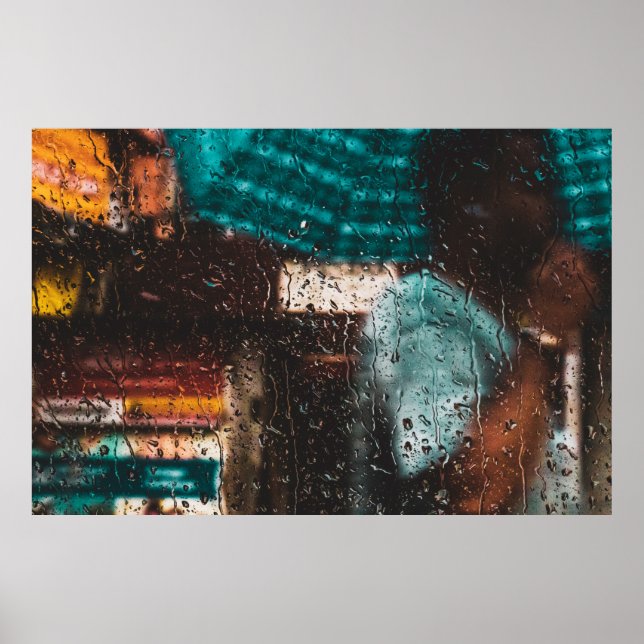 Affiche Pluie eau humide goutte fenêtre nature (Devant)