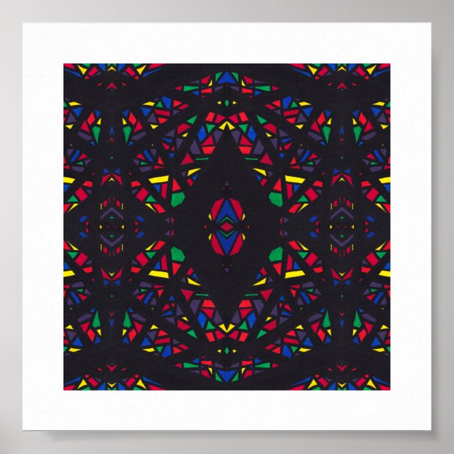 Affiche Pluie spectroscopique Résumé Gouache Art (Devant)