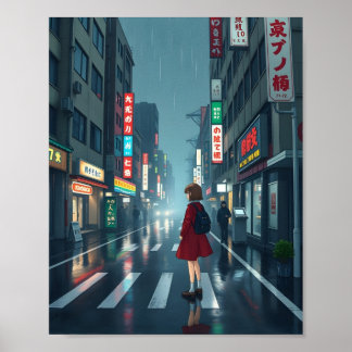 Affiche pluies abondantes à tokyo 3