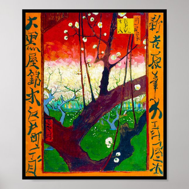 Affiche Plum à fleurs (après Hiroshige), Van Gogh (Devant)