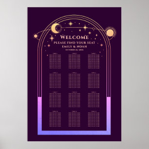 Affiche Plum arc-en-ciel mystique Sun Moon Stars Mariage