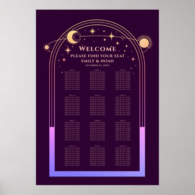 Affiche Plum arc-en-ciel mystique Sun Moon Stars Mariage (Devant)
